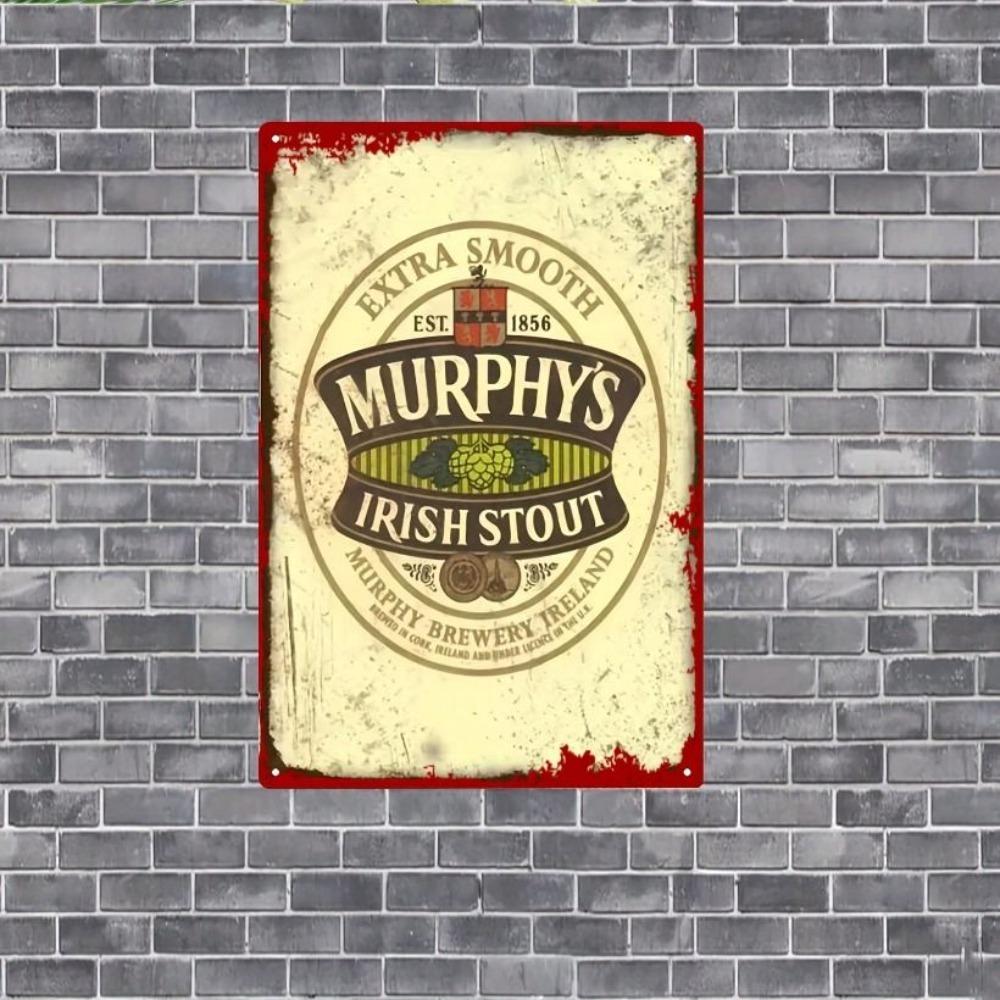 Металлическое Настенное Искусство, Винтажная Жестяная Вывеска Паб-Бар Murphy's Irish Stout Ретро Постер 8x12 Дюймов