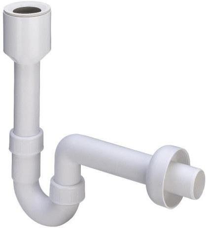 Siphon for urinal or sink, cast iron, plastic pipe, 50x50 two