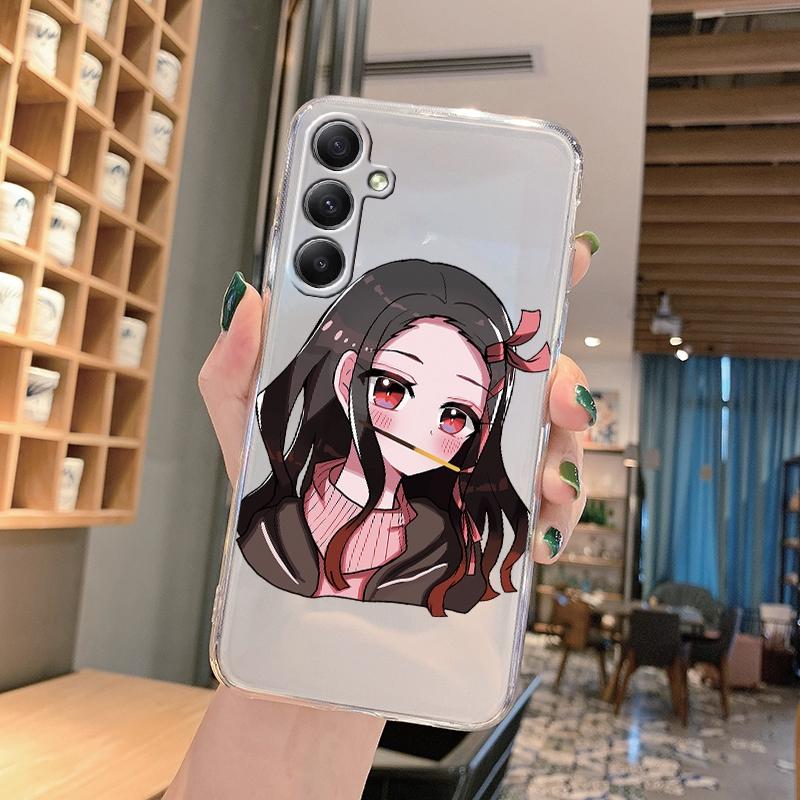 Мягкий прозрачный силиконовый чехол с рисунком аниме для Samsung A55 M35 S24 Xiaomi Redmi Note 13 Poco C65 iPhone Camera Противоударный защитный чехол