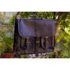 Mens Genuine Vintage Large Black Leather Shoulder Messenger Laptop Bag Briefcase