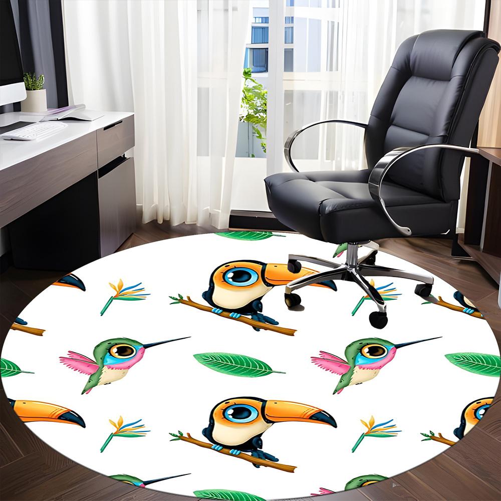 1pc Toucan Pattern Chair Carpet for Office, , Non-slip carpet, Very suitable for offices, farmhouses,Outdoor carpet yy251120041