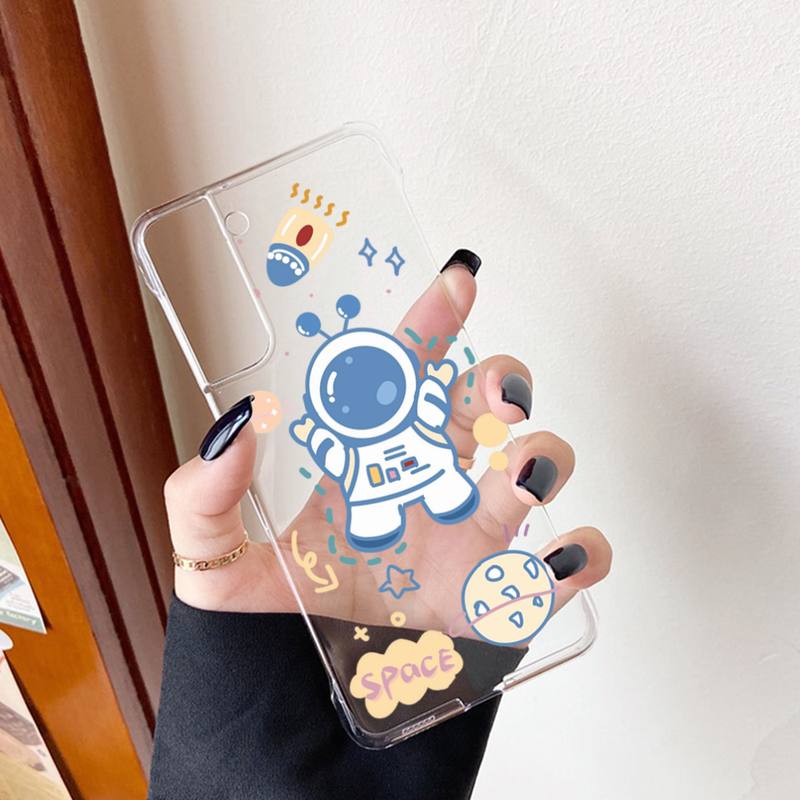 Чехол для телефона YNDFCNB Cartoon Astronaut для Samsung S20 S10 lite S21 plus для Redmi Note8 9pro для Huawei P20 Clear Case