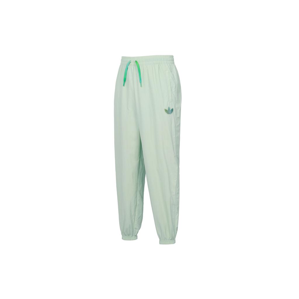 adidas Брюки Originals из тканого трилистника с манжетами по низу и свободным кроем, женские низы, льняно-зеленые IK8629