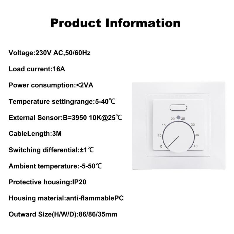 MINCO HEAT Электрический MK05 Комнатный Термостат 220В 16А Контроллер Температуры для Системы Теплого Пола