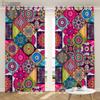 2pcs Boho Mandala Printed Window Curtains For Bedroom Living Room Rod Pocket Drapes For Bathroom Patio Door Windows Home Decor