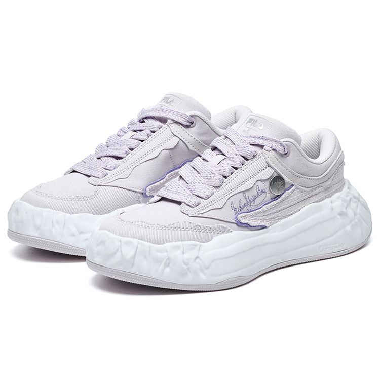 Fila Mihara X  FM-15 Холщовые кроссовки с круглым носком на шнуровке, низкие, повседневные, женские, сиренево-серые, F12W224301FGL
