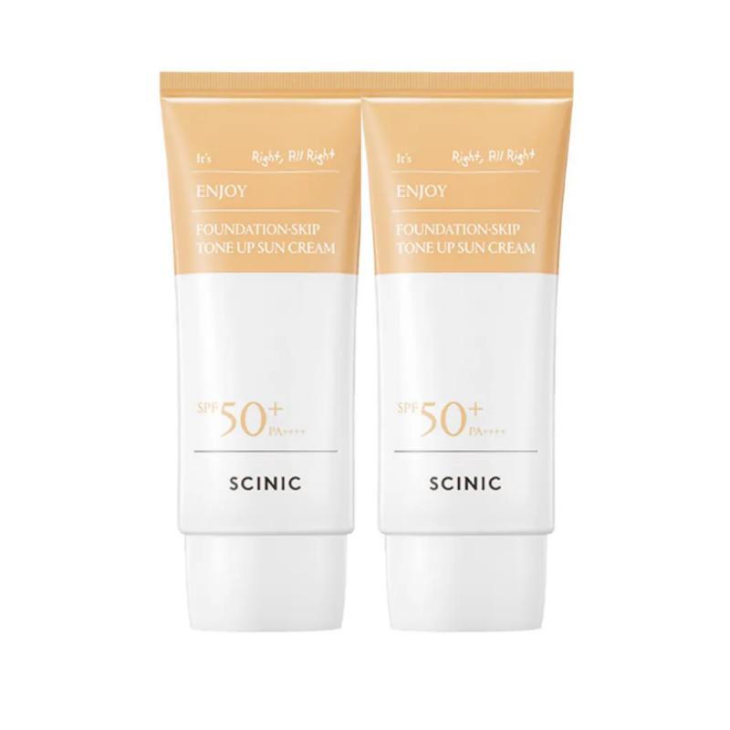 Scinic Наслаждайтесь Tone-Up Солнцезащитным кремом Fadeskip SPF50+ PA++++ База под макияж 50 г x 2
