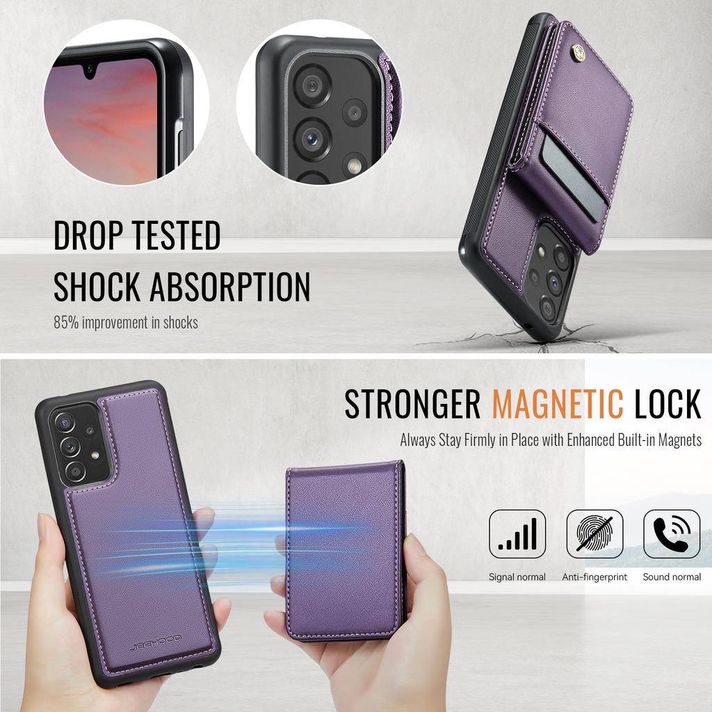 Кожаная задняя крышка для Samsung Galaxy A52 5G/Galaxy A52s 5G/Galaxy A52 4G, совместимая с MagSafe, чехол для телефона JEEHOOD J06 с карманом для карт, блокировка RFID