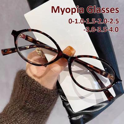 Ретро Овальные Очки для Миопии Высокой Четкости с Защитой от Синего Света Минусовые Диоптрийные Очки Дизайнерские Женские Очки класса Люкс
