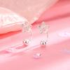 Серьги-гвоздики Цветок Простые Мини Ромашка Крючок для уха Обычное Серебро Серьги с Цветком Персика Женские