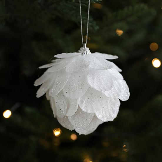 8 см Белый Пенопластовый Рождественский Шар Орнамент Снежное Праздничное Украшение Легкий Блестящий Подвесной Кулон на Елку для Дома Новый Год