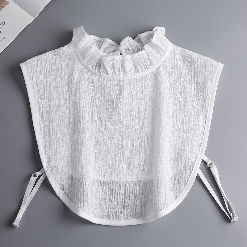 Stand Fake Collar Blouse Cotton Detachable Shirt Collar False Collar Woman Lapel Blouse Top Tie for Women Decor