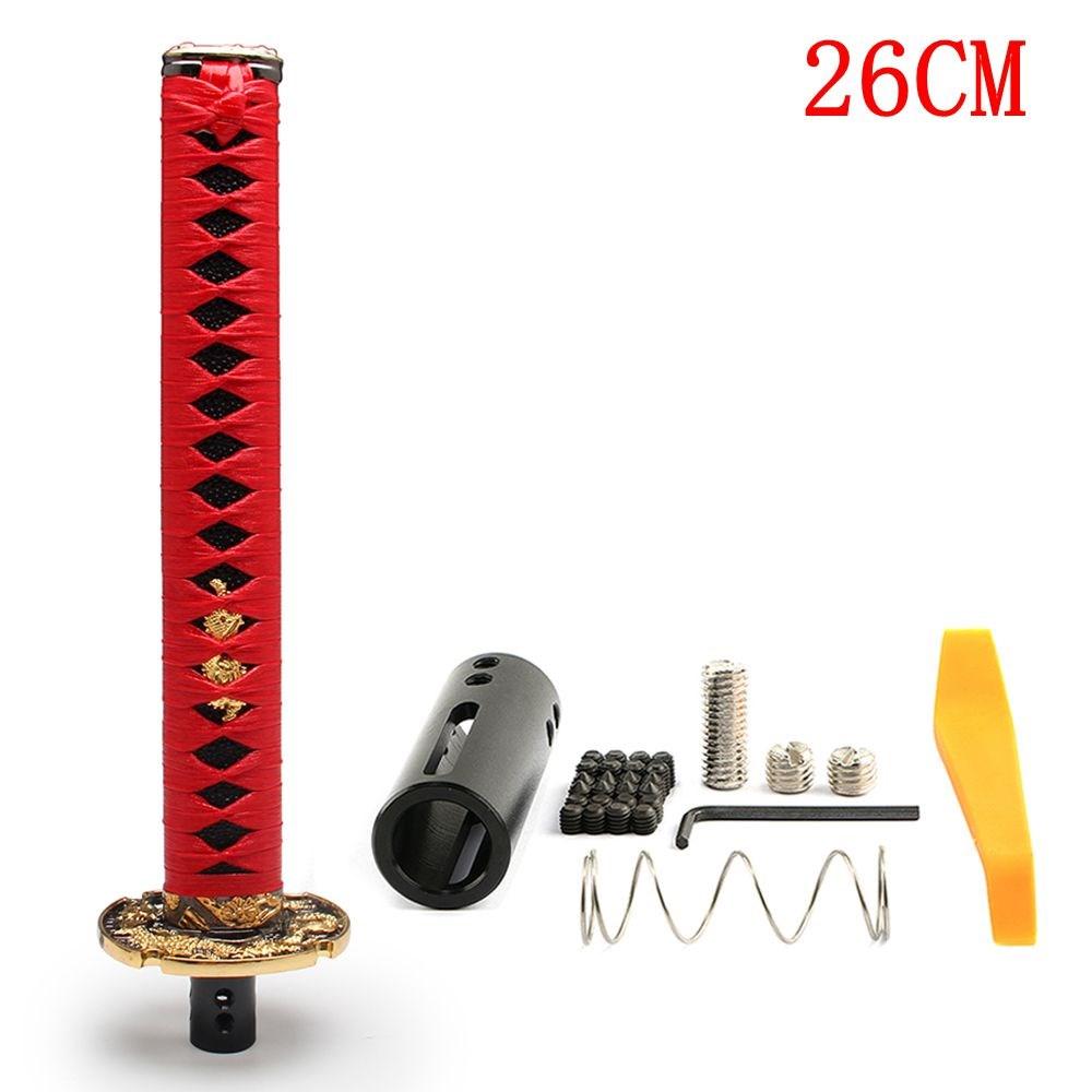 Samurai Sword Automatic Leather Shift Knob Universal For Lock/Button Transmission Cool Katana Gear Shifter Lever 100/150/260MM