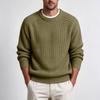Men's Long Sleeve Neck Retro Knit Sweater Pullover for Casual Winter Wear