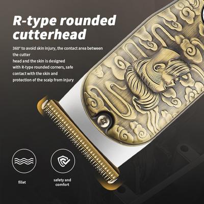 Набор бронзовых машинок для стрижки волос с цифровым дисплеем, аккумуляторная парикмахерская, нож типа R, острая головка, защищает кожу, бытовая электрическая машинка для стрижки волос