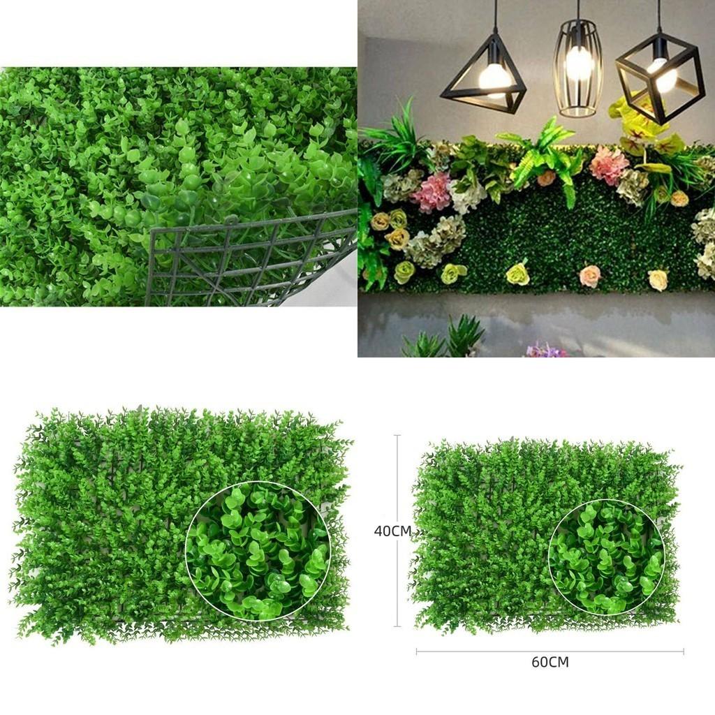 Vibrant 60*40cm Artificial Eucalyptus Plants Green Wall Greenery Fence Foliage Decor For Elegant Home Ambiance