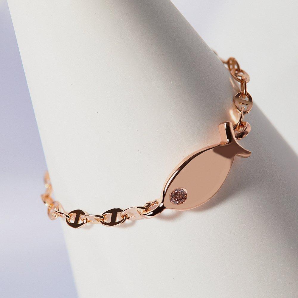 Золотое кольцо с цепочкой 'Рыба Лапин' 14K 18K