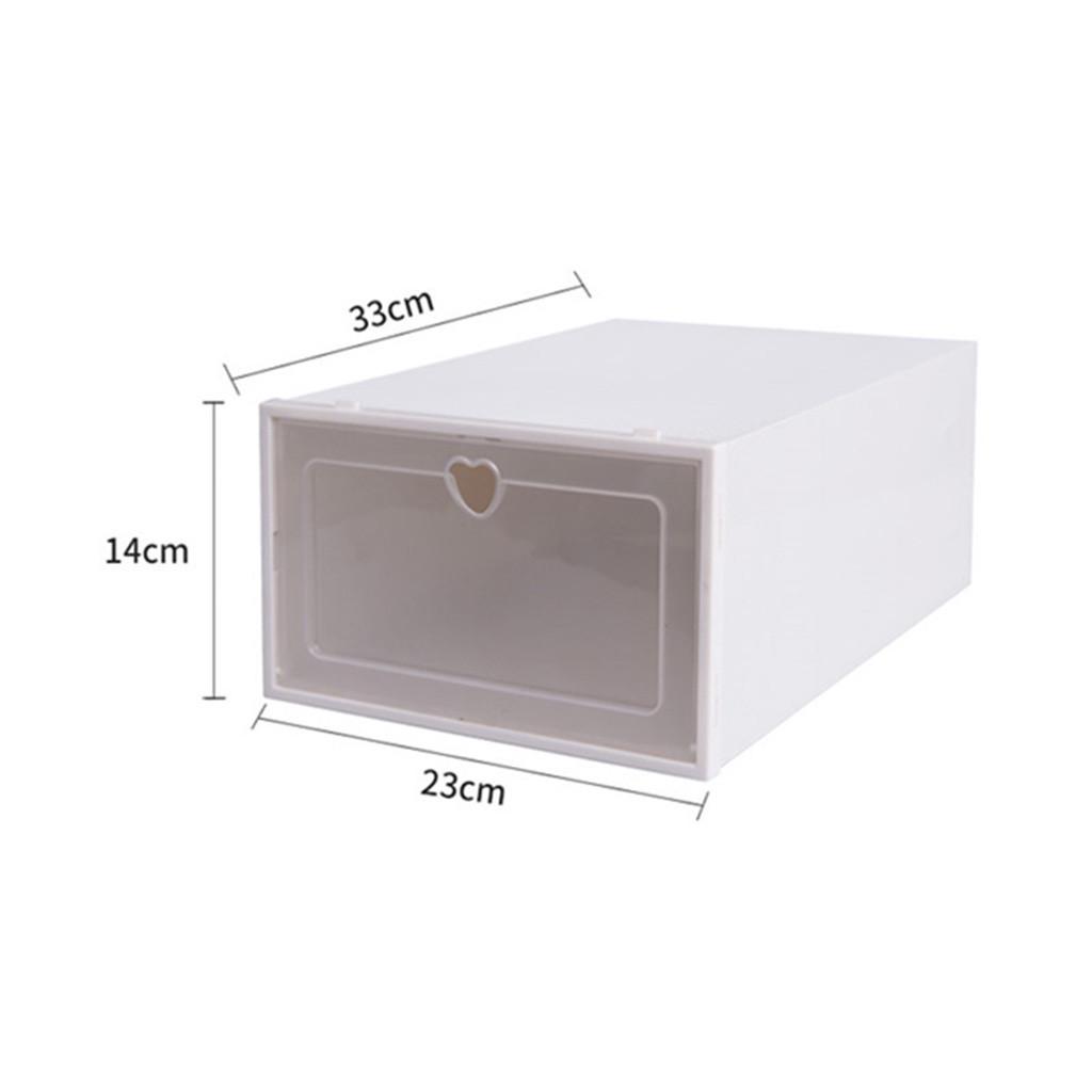 1PC Foldable Clear Shoes Storage Box Plastic Stackable Shoe Organizer