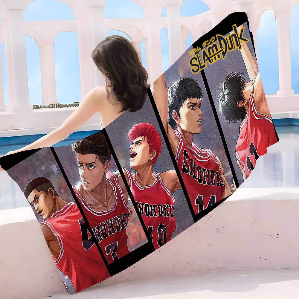 Japanese Cartoon S-Slam D-Dunk Bath Towel Microfiber Soft Water Absorbing Breathable For Girl Kids Decorative Beach Towel