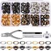 200 Sets Grommet Kit 1/4 Inch, Upgraded 4 Colors Grommets Eyelets With 3 Pcs Install Tool And Storage Box, Easy To Use For Tarps