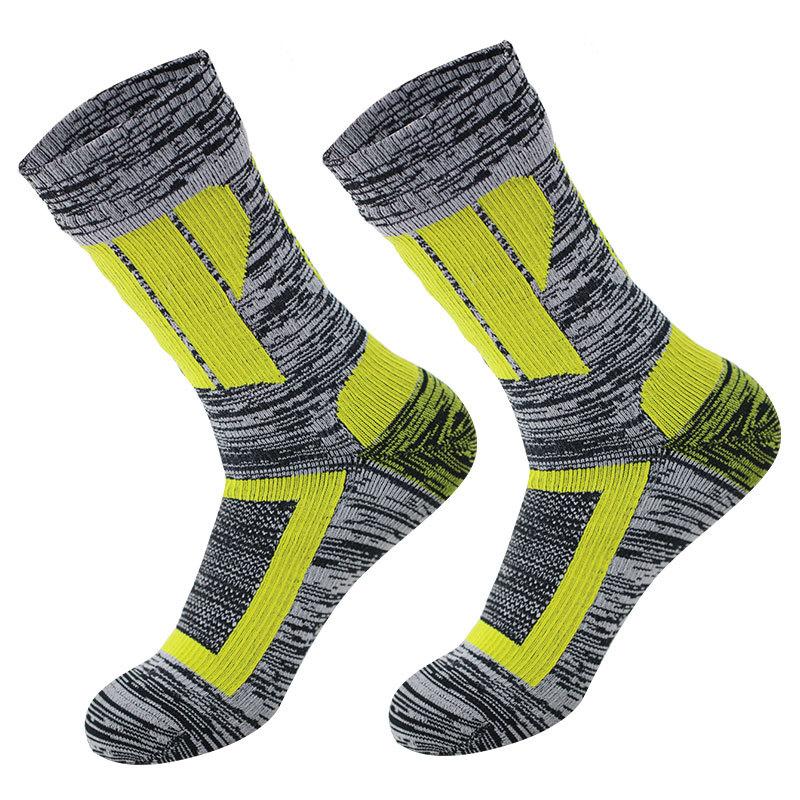 Unisex Mid Calf Ski Socks, Nylon Breathable Sweat Absorbent Winter Sports Socks for Men Women, 168N Terry Knit Thermal Socks
