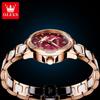 OLEVS 6610 With Gift Box Luxury Fashion Automatic Mechanical Watch Waterproof Noble Luminous Diamond Set Elegant Women's Watch
