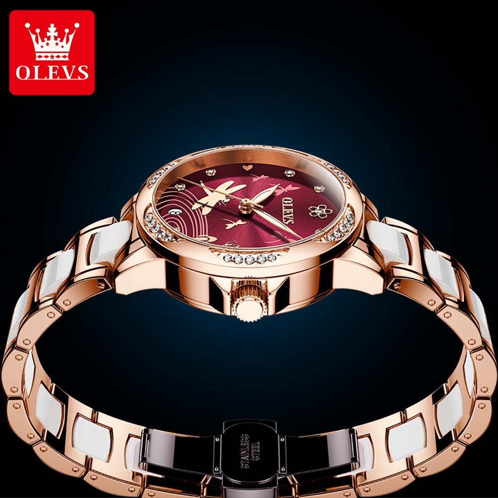 OLEVS 6610 With Gift Box Luxury Fashion Automatic Mechanical Watch Waterproof Noble Luminous Diamond Set Elegant Women's Watch