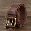 Men's Belt, Genuine Leather Belt, Men's Casual Retro Pin Buckle, Glossy First Layer Cowhide Lazy Belt