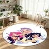Kpop Demon Hunters Printed Round Crystal Velvet Rug Soft Non Slip Floor Carpet For Bedroom Holiday Gift