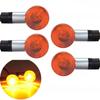4x Янтарная хромированная пуля Передний задний указатель поворота Мигающий индикатор мотоцикл