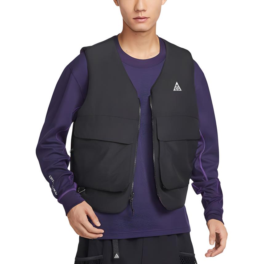 Nike ACG Skull Peak PrimaLoft® Двусторонний модный теплый жилет Мужские жилеты Черный FV8695-010