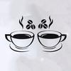 Кофейные чашки бусины узор паб кафе кухня домашний декор художественная наклейка стикер на стену
