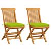 Day and Night - Day and Night Garden Chairs 2 Units Teak Wood with Bright Green Cushions