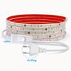 Dimmable LED Strip Light 220V Switch EU Power Dimmer Kit Waterproof 2835 120LEDs/M High Bright Flex Tape Home Decor 0.5M 10M 20M 4