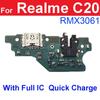 USB-плата для зарядки Realme C20 C21 C21Y C25 C25Y C25S C35 USB-разъем для зарядного устройства, разъем для гибкого кабеля, порт, детали