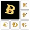 Unisex Fashion Gold Name Initial Capital Letter Brooch Suit Pins High Quality Wedding