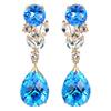 Real 14k Gold Jewelry Natural Sapphire Gemstone Drop Earrings For Women Trendy Aros Mujer Oreja 14 K Yellow Gold Orecchini Girls