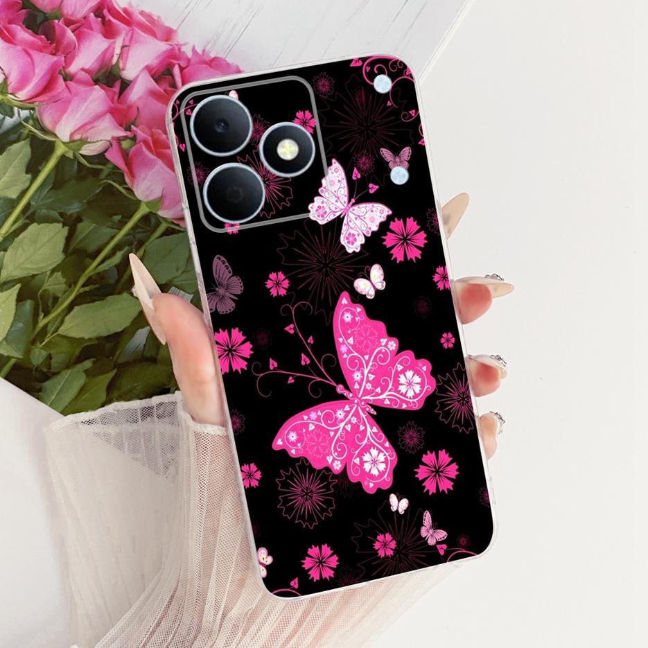 Чехол для Realme Note 80 4G RMX5388 Милый Кот Цветы Рисованный Чехол Мягкий Силиконовый Чехол Для Realme Note 80 Note80 Задняя Крышка Fundas