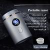 Мини-электробритва с ЖК-дисплеем, USB-перезаряжаемая, водонепроницаемая, для влажной и сухой езды, портативная мужская бритва для бороды, инструмент для удаления волос