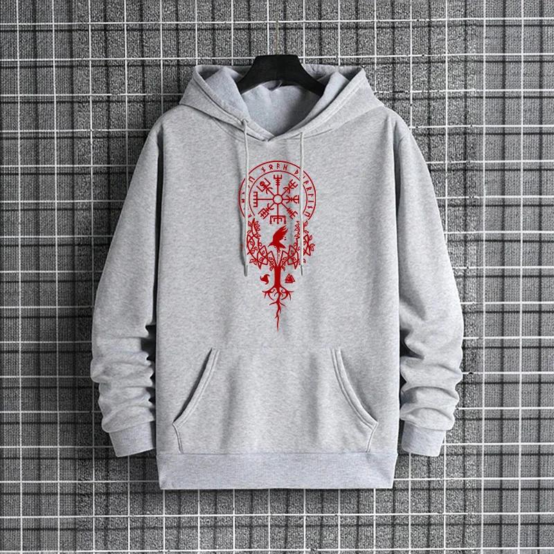 Men's Hooded Sweatshirt Male Trendy Casual Autumn Winter Hoody Ancient Viking Rune Pattern Hoodies 2025 Urban Streetwear Fashion