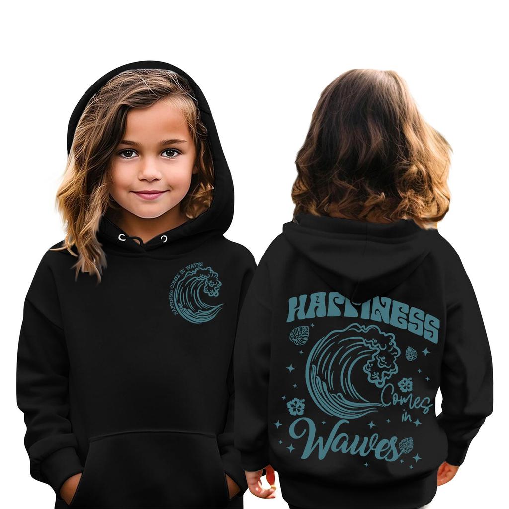 Детские толстовки, свободная спортивная рубашка с капюшоном и принтом, модная спортивная рубашка