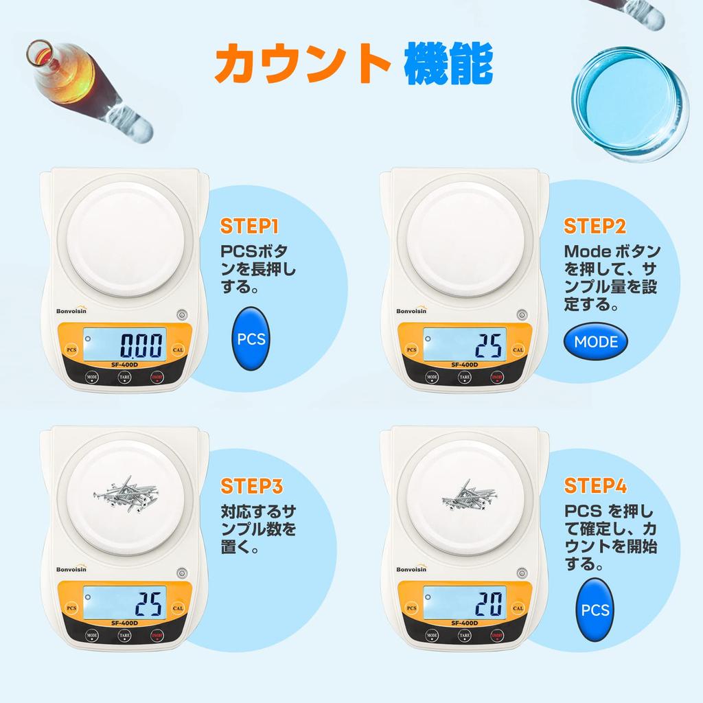 Bonvoisin Digital Electronic Weighing Pan Precision Scale for Schools and Jewelry Battery Operated Sold or with Includes Japanese Manual Scale, Scale,