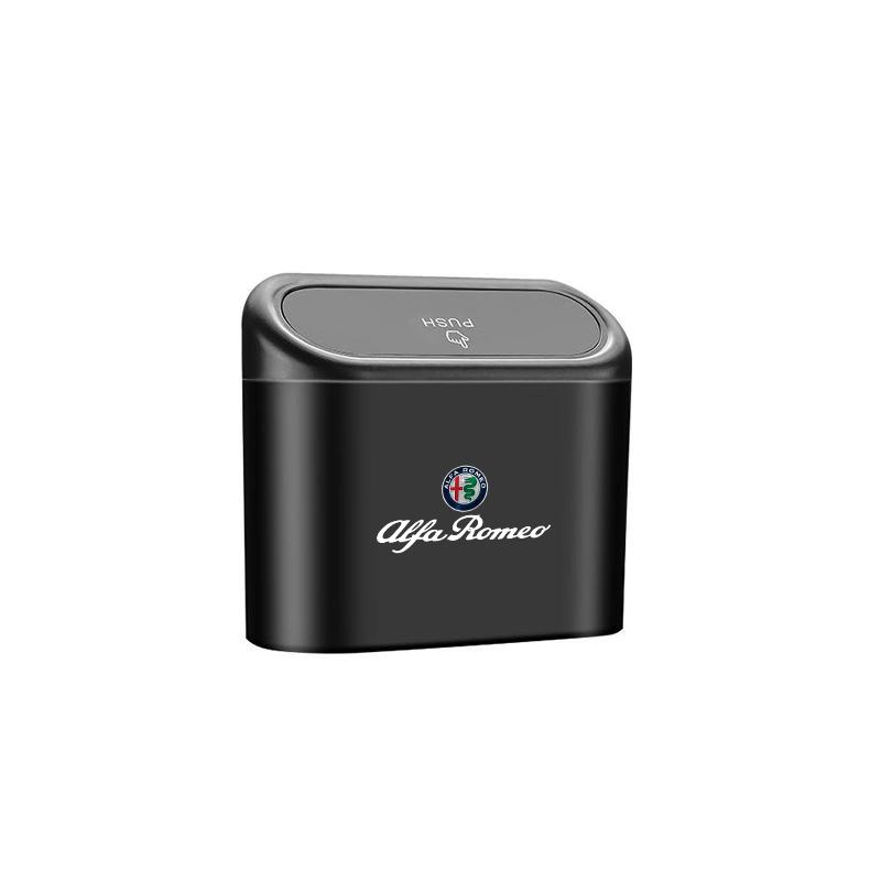 Hanging Car Trash Can Auto Emblem Garbage Box For Alfa Romeo Giulia Stelvio Giulietta 156 159 147 Mito Tonale Brera Disco VolantGQ7
