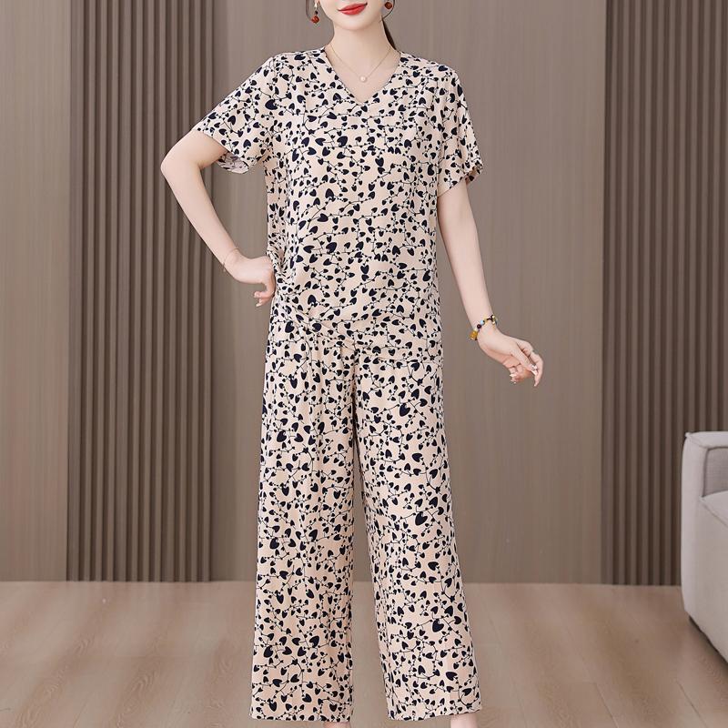 Летний женский комплект из двух предметов, большие размеры, элегантные широкие брюки из хлопка и льна, повседневная женская одежда