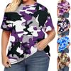 Женская рубашка с коротким рукавом, круглый вырез, футболка больших размеров, повседневные топы с принтом
