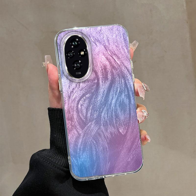 Для Honor 400 200 Pro Lite X9c X9a X8a 5G Продвинутое Ощущение Градиентный Лазерный Розовый Синий Зеленый Бабочка Роскошный Задний TPU Чехол для Телефона