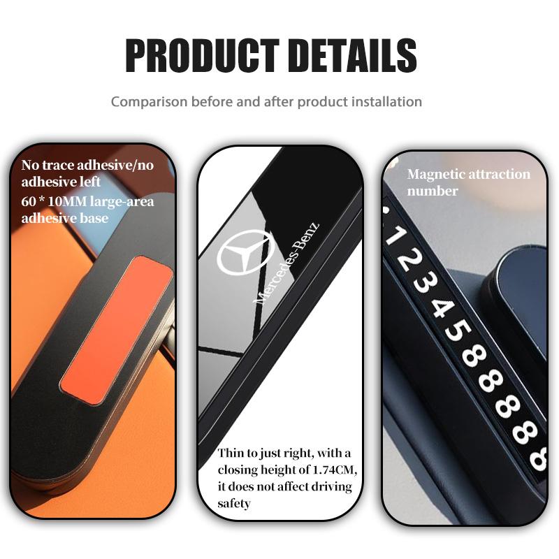 AABGR1 For Benz Simple Car Temporary Parking Card Phone Number Holder Auto Interior Accessories AMG Exclusive A C E R V Class CLA CLS