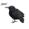 Creepy Home Decor Items Realistic Black Crow Halloween Decor, Lifelike Feathered Raven Figurine Prop Theme Event Accessories for Haunted House,