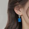 Large Zircon Dangling Earrings for Women Sparkling Cube-shaped Rhinestone Drop Earring