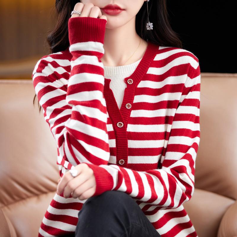 YYFS Женские модные повседневные осенне-зимние свободные свитера с длинным рукавом и v-образным вырезом